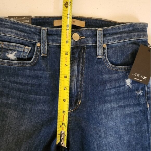 Joe's Jeans High Rise Skinny Ankle Dark Wash Ripped Knees Frayed Size 27 New NWT - Picture 10 of 12